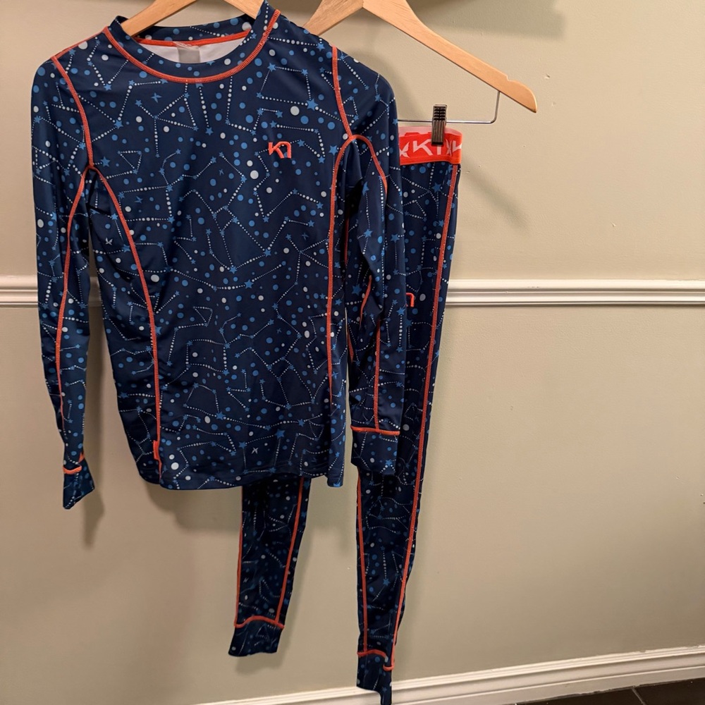 Kari Traa Constellation Base Layer Set Top & Leggings Size S Nordic Wear